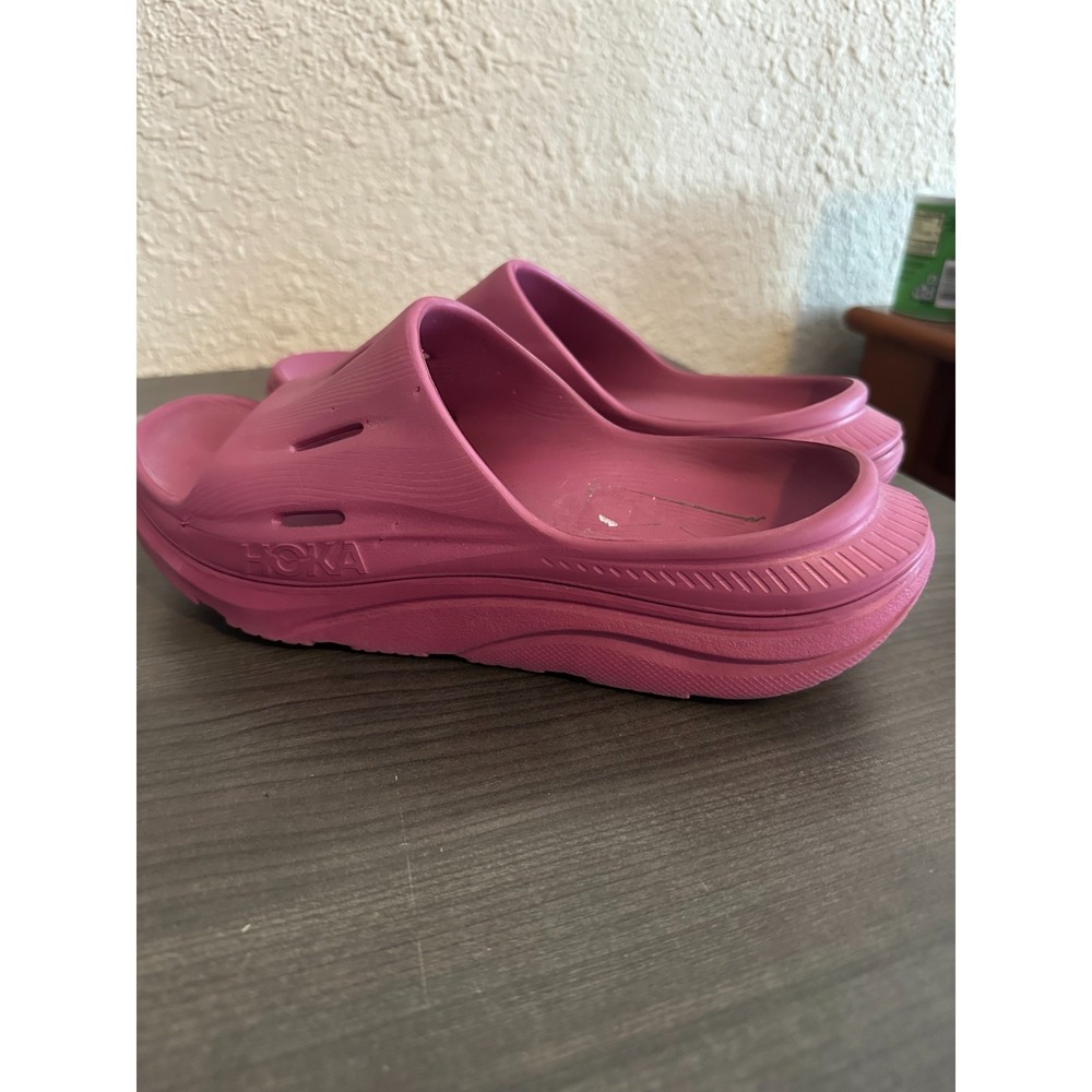 HOKA Ora Recovery Slide Sandals Women 9 Pink Comfort Cushioned Slip On